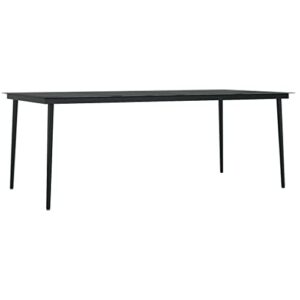 vidaXL Garten Esstisch Gartentisch Terrassentisch Balkontisch Gartenmöbel Outdoor Tisch Außentisch Schwarz 200x100x74cm Stahl Glas