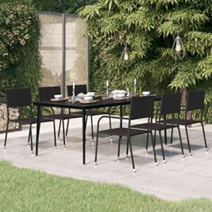 Alternative view of vidaXL Garten Esstisch Gartentisch Terrassentisch Balkontisch Gartenmöbel Outdoor Tisch Außentisch Schwarz 200x100x74cm Stahl Glas
