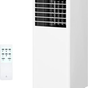Tragbare Klimaanlage, 8000 BTU Tragbare AC Einheit Kühlung bis zu 350 Sq.Ft, 3-in-1 Klimaanlage mit Ventilator & Luftentfeuchter-Modus, Fernbedienung, LED-Anzeige, 24 Timer für Schlafzimmer