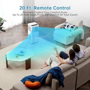 Alternative view of Tragbare Klimaanlage, 8000 BTU Tragbare AC Einheit Kühlung bis zu 350 Sq.Ft, 3-in-1 Klimaanlage mit Ventilator & Luftentfeuchter-Modus, Fernbedienung, LED-Anzeige, 24 Timer für Schlafzimmer