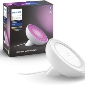 Philips Hue White & Color Ambiance Bloom Tischleuchte (500 lm), dimmbare Tischleuchte für das Hue Lichtsystem mit 16 Mio. Farben, smarte Lichtsteuerung über Sprache oder App, weiß