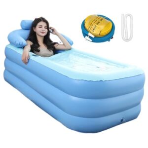 Tragbares Schwimmbad für Erwachsene, tragbar für Dusche – aufblasbarer Pool aus PVC – persönlicher Pool 63 x 33 x 25 Zoll, Tauchbecken für Erwachsene, Erholung der Entspannung für