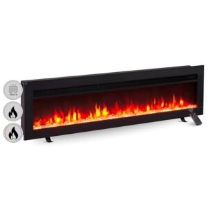 Elektrokamin BALDERIA Agnes 50-3in1 Stand-, Wand- oder Einbaukamin, 3D-Flammeneffekt, Heizung, Timer, Fernbedienung - Schwarz