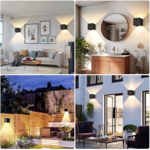 Alternative view of FUPE 4 Stücke Wandleuchte aussen/Innen Wandlampe LED Außenwandleuchten IP65 Wasserdichte Moderne Schwarz 20W 3000K Warmes Licht Wandleuchte Quadrat Aluminium Strahlwinkel Einstellbar