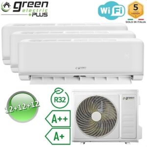 Alternative view of Green Electric Plus Klimagerät Trial Split 12000 12000 12000 BTU, Wi-Fi R32, Energieeffizienz A /A , Drei Innengeräte und 1 Außengerät, mit Fernbedienung, Niedriger Verbrauch