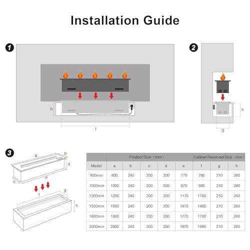Mexhom Wasserdampf-Kamin, Fernbedienung intelligentes elektrisches Feuer, mehrere Farben elektrischer Kamin, 100cm – Bild 2