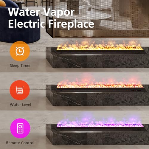 Mexhom Wasserdampf-Kamin, Fernbedienung intelligentes elektrisches Feuer, mehrere Farben elektrischer Kamin, 100cm – Bild 3