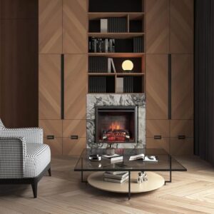 Alternative view of BALDERIA Elektrokamin mit Heizung - Calida 23 Elektrischer Kamin, Einbaukamin, 3D-Flammeneffekt, 2-stufige Heizleistung 1-2 kW, Schwarzes Metall, Überhitzungsschutz, Fernbedienung inkl.