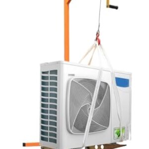 Tragbare Klimaanlagen-Installationshalterung und Handkurbelkranwerkzeug, 5 PS selbstsichernde Seilwinde mit 20 m Hebebühne, unverzichtbare Hebeausrüstung für einfache AC-Einrichtung