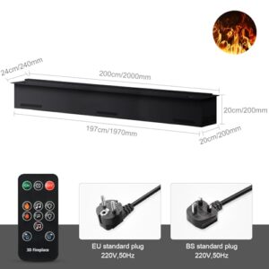 Alternative view of Mexhom Wasserdampf-Kamin, elektrischer Kamin, eingebauter elektrischer Kamin, 3D-Flammeneffekt, automatische / manuelle Wasserversorgung, Kamin mit Fernbedienung [200cm, unbeheizt]