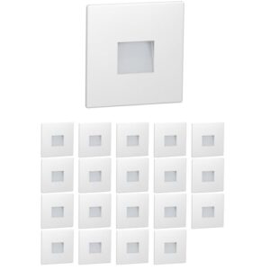 ledscom.de 20 Stück LED Treppenlicht/Wandeinbauleuchte FOW für innen und außen, Downlight, eckig, 85 x 85mm, warmweiß