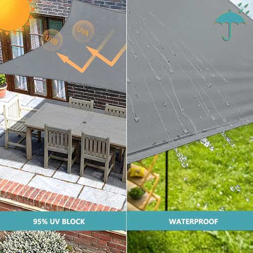 Sonnenschutz Balkon Ohne Bohren 2.3x6M Segeltuch Wasserdicht im Viele Größe und Farben, Schattierungsnetz inkl Befestigungsseile, UV-Schutz, Wetterfest für Garten Terrasse – Bild 3