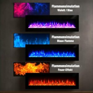 Alternative view of Elektrokamin Wandkamin Giulietta 150cm mit LED Flammensimulation - Farbwechsel - inkl. Fernbedienung, Timer & Dimmer Max.1800 Watt - Elektrischer Kamin Heizung Heizlüfter Glasfront