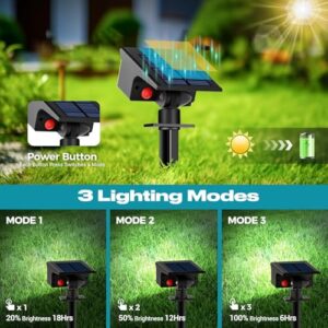 Alternative view of kolpop [10 Stück/ 77 LEDs Gartenleuchten für Außen Garten, 6000K Kaltweiß Solar Strahler, IP65 Wasserdicht, 3 Modi, 800LM Solarleuchten, Dusk to Dawn Solarlampen für Hof Bäume Weg Outdoor Pflanzen