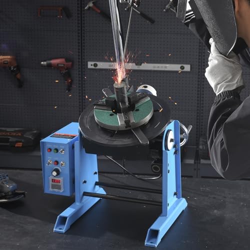VEVOR Schweißdrehtisch 120 W Schweißpositionierer 0,5–6U/min Manipulator 25 kg(Horizontal)/50 kg(vertikal) Drehtisch 0–90° Neigungswinkel KD200-Dreibackenfutter zum Schneiden, Schleifen, Montieren – Bild 8
