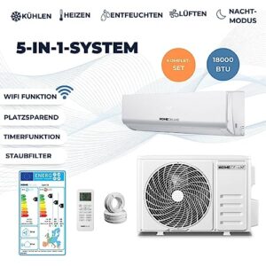 Alternative view of Home Deluxe - Klimaanlage Set SPLIT 12-12000 BTU/h (3.400 Watt) - Quick Connect, WIFI, Alexa und Google kompatibel - 5 in 1 System - inkl. Fernbedienung Timerfunktion [Energieklasse A ], Weiß