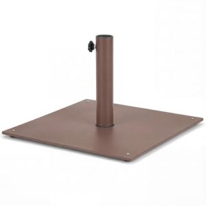 COSTWAY Sonnenschirmständer 15 kg, Schirmständer mit 4 verstellbaren Füßen, quadratischer Schirmgewicht für Schirmstangen von 40/50 mm, Sonnenschirmfuß für Garten, Balkon (Braun)