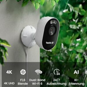 Alternative view of Reolink 4K Wi-Fi 6 Überwachungskamera Aussen mit 2,4/5GHz Dual-Band Wi-Fi, Farb-Nachtsicht, Plug-In WLAN Kamera Outdoor mit 24/7-Aufzeichnung, Intelligente Erkennung, Sirene, Wetterfest, Lumus Pro