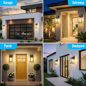 Alternative view of BRIMMEL Außenwandleuchte mit Bewegungsmelder, Aluminiumdruckguss Wandlampe Außen Schwarz, E27 Dämmerungssensor Gartenleuchte IP44 Wetterfest für Haustür Terrasse, 2er Set