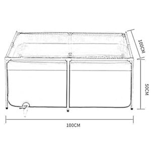 Alternative view of Fischteich mit Stahlrahmen, Temporäres Haltetank mit Ablassventil für Koi und Goldfisch, Aquarium Pool für landwirtschaftliche Bewässerung und Wasserspeicherung