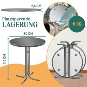 Alternative view of KESSER® Gastro Stehtisch klappbar Bistrotisch | Pulverbeschichtete Edelstahlplatte | höhenverstellbare Füße | Partytisch Tisch Ø 80cm | In- & Outdoor | Empfangstisch Husse | Klapptisch Anthrazit