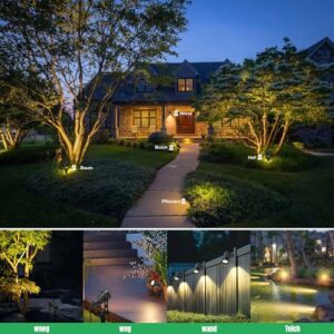 Alternative view of HUAEU LED Gartenbeleuchtung mit Strom,26M 8-in-1 Bodenstrahler, 3000K Warmweiß, 12V IP65, Gartenstrahler LED Außen Wasserdicht, mit Stecker für Draußen,Terrasse, Gartenweg,Bäume, Rasen, Erdspieß