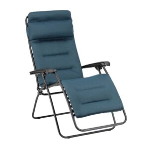 LAFUMA MOBILIER - Gepolsterter Relaxsessel Zero Gravity RSX CLIP -Klappbare Liege für Garten & Innenbereiche -Hochwertiges AirComfort®-Gewebe - Vielseitiger Liegestuhl, Höchster Komfort, France - Blau