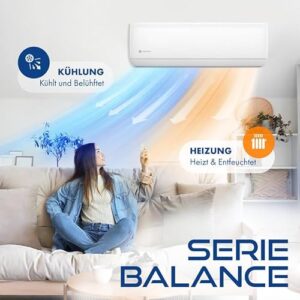 Alternative view of ZENIRO Multi Split Klimaanlage 2 Innengeräte Set (2.6kW 2,6kW) Klimagerät Air Conditioner mit Heizfunktion 21000 BTU 5,3kW A WiFi/App-Steuerung 4D AirFlow Heizen bis -20°C Vorgefüllt R32