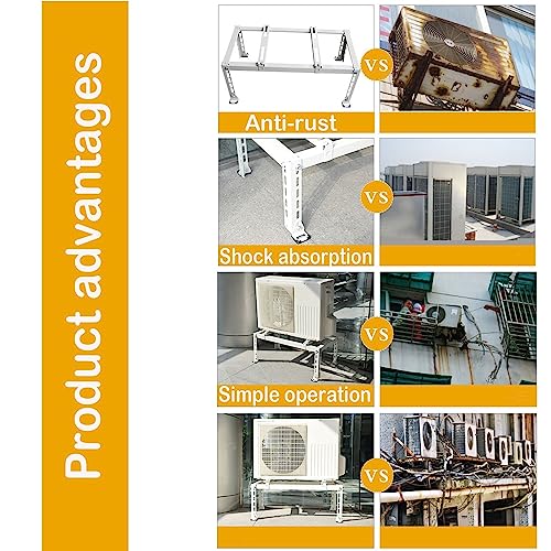 Halterung für Klimaanlagen im Freien - Verstellbarer Bodenstützständer für geteilte Wechselstromgeräte und Wärmepumpen, langlebig und witterungsbeständig – Bild 4