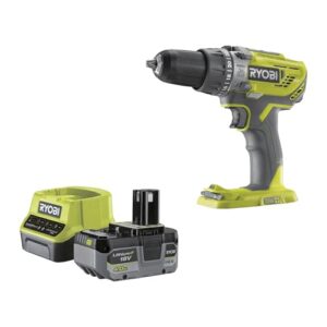 RYOBI 18 V ONE Akku-Schlagbohrschrauber Set R18PD3-140A, inkl. 1 x 18 V 4Ah Akku, Ladegerät, Bitset, Werkzeugtasche