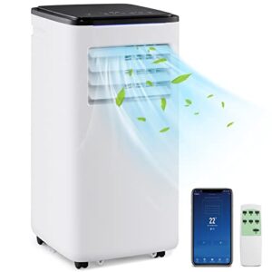 COSTWAY 9000 BTU mobile Klimaanlage mit Abluftschlauch, 4 in 1 Klimagerät mit Kühlen, Ventilator, Heizen & Entfeuchter, Kühlgerät mit Schlafmodus, 24H Timer, Fernbedienung