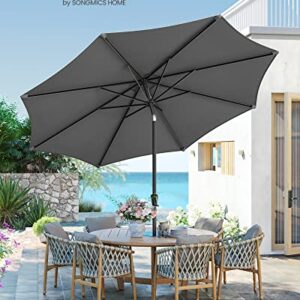 Alternative view of SONGMICS Sonnenschirm 340 cm, UPF 50 , Strandschirm, beidseitig um 30° knickbar, Sonnenschutz, mit Kurbel zum Öffnen/Schließen, für Terrasse, Balkon, Pool, ohne Ständer, grau GPU045G01