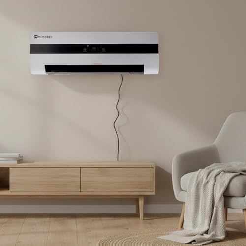 M Mimotec Keramik-Wand-Heizlüfter Dad 3000W, leise <45dB, mit Fernbedienung, LED-Display, Timer und oszillierendem Gitter, IPX2 Schutz und Überhitzungsschutz
