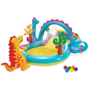 Intex 57135EP - Aufblasbares Wasserspielcenter Dinoland, 131 x 90 x 44 Zoll