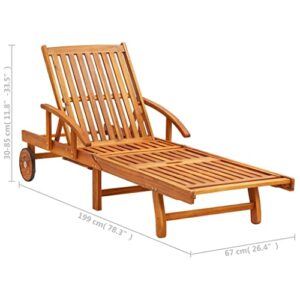 Alternative view of vidaXL 2X Akazienholz Massiv Sonnenliege Klappbar Relaxliege Liegestuhl Gartenliege Holzliege Strandliege Gartenmöbel Liege Saunaliege