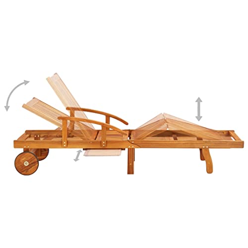 vidaXL 2X Akazienholz Massiv Sonnenliege Klappbar Relaxliege Liegestuhl Gartenliege Holzliege Strandliege Gartenmöbel Liege Saunaliege – Bild 3