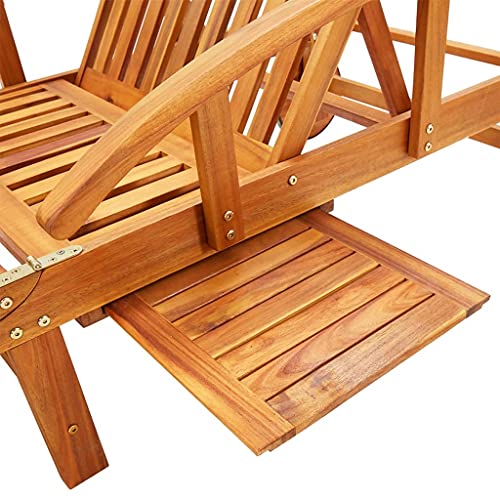 vidaXL 2X Akazienholz Massiv Sonnenliege Klappbar Relaxliege Liegestuhl Gartenliege Holzliege Strandliege Gartenmöbel Liege Saunaliege – Bild 5