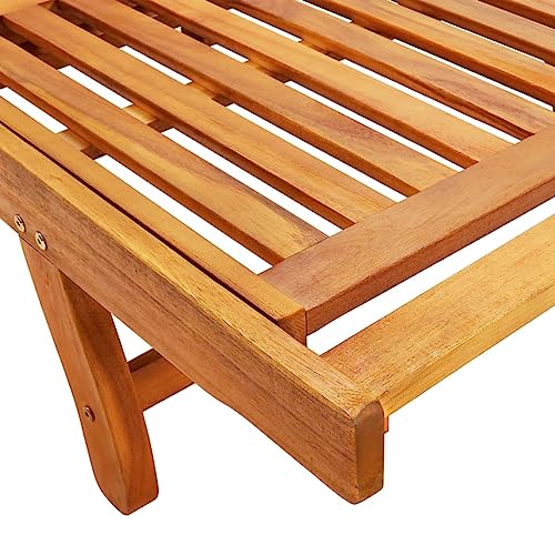 vidaXL 2X Akazienholz Massiv Sonnenliege Klappbar Relaxliege Liegestuhl Gartenliege Holzliege Strandliege Gartenmöbel Liege Saunaliege – Bild 6