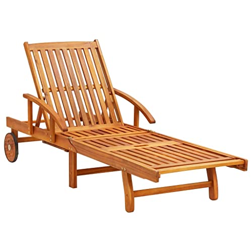 vidaXL 2X Akazienholz Massiv Sonnenliege Klappbar Relaxliege Liegestuhl Gartenliege Holzliege Strandliege Gartenmöbel Liege Saunaliege – Bild 8