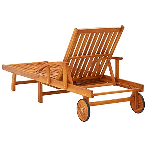 vidaXL 2X Akazienholz Massiv Sonnenliege Klappbar Relaxliege Liegestuhl Gartenliege Holzliege Strandliege Gartenmöbel Liege Saunaliege – Bild 9