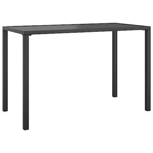 vidaXL Garten Esstisch, Rechteckig Gartentisch mit Stahlgestell, Balkontisch Holztisch mit Lattenrost, Tisch Bistrotisch Terrassentisch Gartenmöbel, Anthrazit Stahl