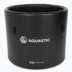 AQUASTIC BrrFree 382 L - Drop-Stitch Walross Pool mit Abdeckung, Pumpe & Reparaturset - 90×90×76 cm - stabil, kompakt, isoliert - bereit für kalte Bäder