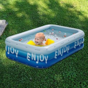 Alternative view of Blow Up Pool - Verdicktes Familien-Poolbecken, tragbare luftgefüllte Struktur | Spritzwasserfreundlicher Lounge-Spot mit bequemen Kanten für Kinder Schwimmen, Gartenspaß und warmes Wetter Entspannung