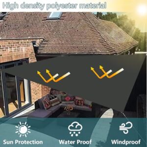 Alternative view of Sonnensegel wasserdicht rechteckig 3x3M, Sonnenschutz Terrasse UV-Schutz, wetterfest, ohne Bohren, 100% Polyester Schattierungsnetz mit Ösen und Seil für Pergola, Anthrazit