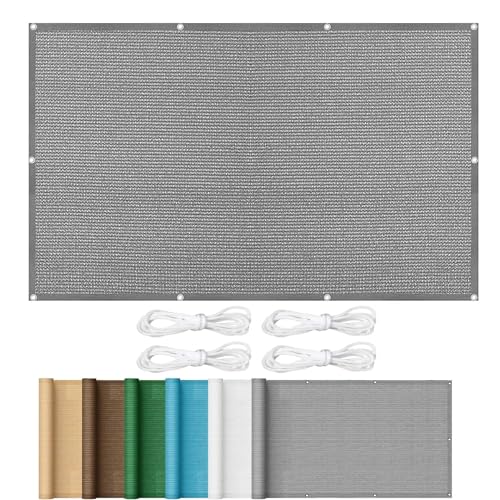 Sonnensegel mit Ösen 2.2 x 2.8 m Windschutz Rechter Winkel Sonnensegel mit Ösen Wetterbeständig Atmungsaktiv Hdpe Gewebe Ohne Bohren für Balkon Garten, Grau