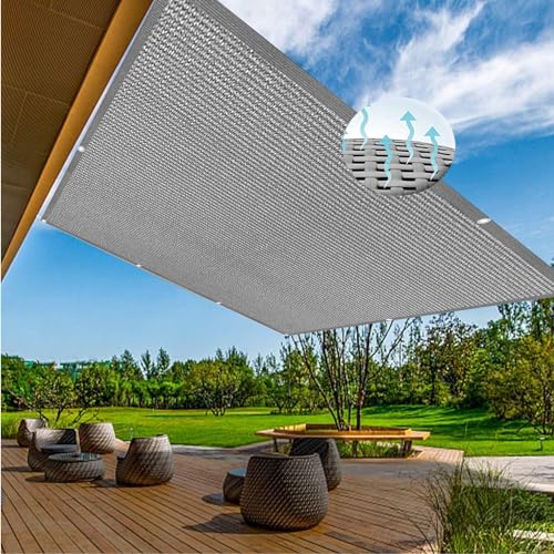 Sonnensegel mit Ösen 2.2 x 2.8 m Windschutz Rechter Winkel Sonnensegel mit Ösen Wetterbeständig Atmungsaktiv Hdpe Gewebe Ohne Bohren für Balkon Garten, Grau – Bild 2