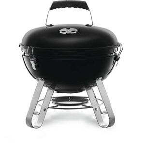 Napoleon 35,6 cm tragbarer Holzkohle-Kugelgrill – NK14K-LEG-3 – Schwarz, tragbar, 967,7 cm² Kochfläche, stabiles 4-Bein-Design