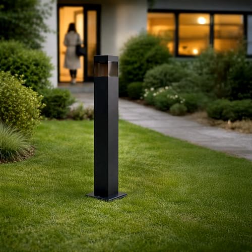 SSC-LUXon 4x RABELA Pollerleuchte Sockellampe IP44 - Wegeleuchte Außen quadratisch mit G9 Fassung ohne Leuchtmittel - Außenlampe für Einfahrt, Garten & Terasse – Bild 2