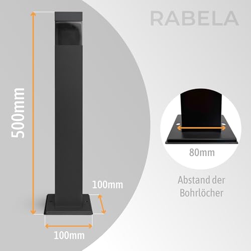 SSC-LUXon 4x RABELA Pollerleuchte Sockellampe IP44 - Wegeleuchte Außen quadratisch mit G9 Fassung ohne Leuchtmittel - Außenlampe für Einfahrt, Garten & Terasse – Bild 5