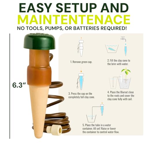 Blumat Klassische selbstbewässernde Stäbe, automatisches Tropfbewässerungssystem für Zimmerpflanzenbewässerung und Außenbereich, Wassertropflösung für Topfpflanzen, langsames Freisetzen, 15 Stück, mit – Bild 3